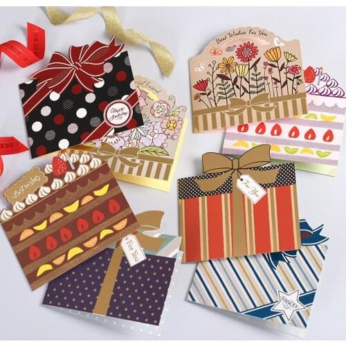 Creative gift boxes shape message cards label tag birthday cards
