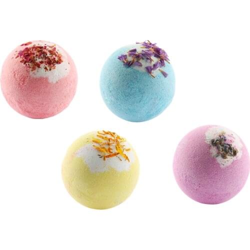 4 Pcs Handmade Bath Bomb Bubble Bath Spa Soap Essential Oil Soap Moisturizing Bath Salt Soap Shower Balls Body Cleaner Gift