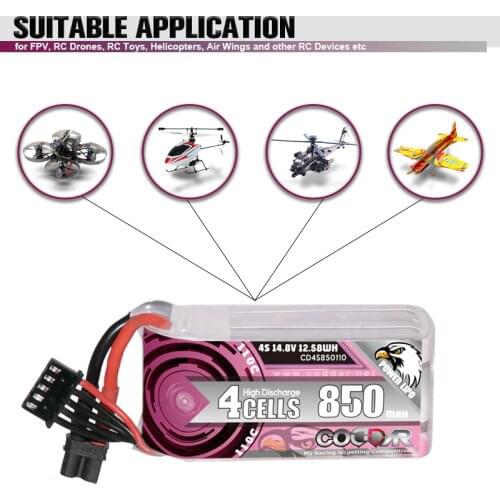 CODDAR 14.8V 850mAh 4S 110C Lipo battery XT30/XT60 for FPV Racing Drone Beta95X Rc Car Helicopter RC Quadcopter parts