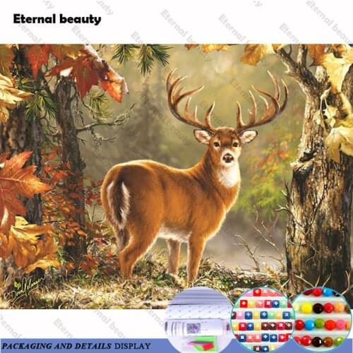 5D Diy Diamond Embroidery Forest Deer Full Drill Diamond Painting Cross Stitch Mosaic Crystal Wall Paintings Decoration Handmade