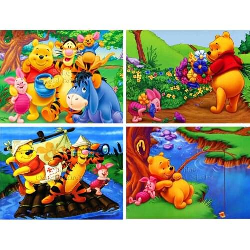 Disney Diamond Painting New Arrivals Cartoon Winnie Pooh and Animal Friends Set Hobby Art 5D DIY Full Drill Mosaic Home Decor