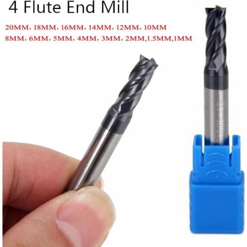 Aluminium Woodworking Milling Cutter Carbide End Mill 4 Teeth - AlTiN Coating Milling Cutter HPC Tungsten Steel Sprial Bit