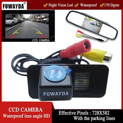 FUWAYDA CCD HD Night Vision Car Rear View Camera With 4.3" Car Rear view Mirror Monitor for FORD MONDEO FIESTA FOCUS/S-Max KUGA