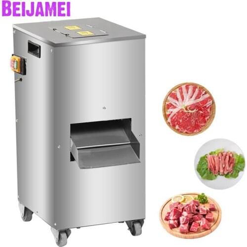 Beijamei Stainless steel double cutting machine commercial meat slicer cutter multifunctional electric meat diced mincer