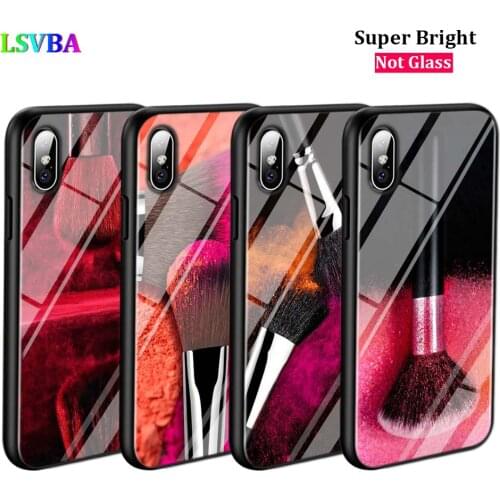 Black Cover Fashion make up brush for iPhone 11 11Pro X XR XS Max for iPhone 8 7 6 6S Plus 5S 5 SE Glossy Phone Case