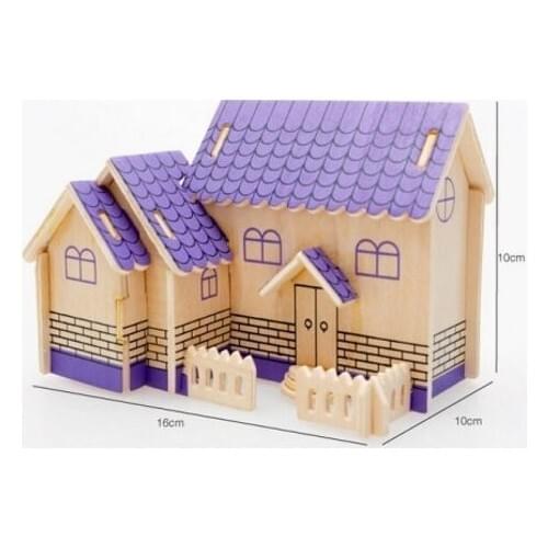 Rennway 3D Wooden Puzzle-Purple Home