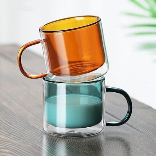 Double-layer glass water cup home heat-resistant creative simple breakfast double-layer insulation cup tea coffee cup Nordic mug