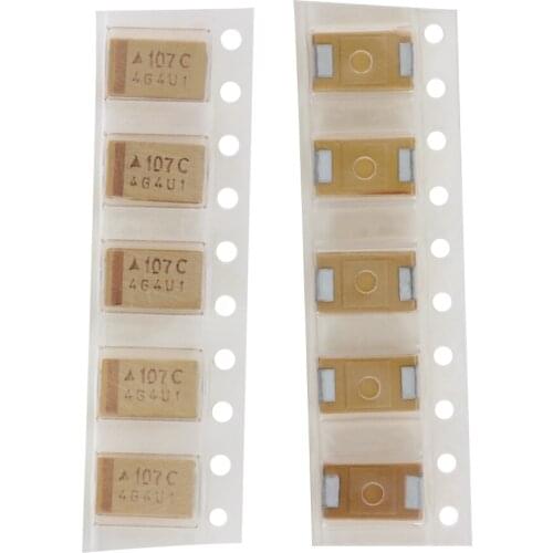 Fielect 1/5/10/15pcs Tantalum Capacitor Chip Capacitance Yellow SMD 7343 D 100uF 16V/SMD 7343 D 100uF 25V/SMD 7343 D 100uF 35V