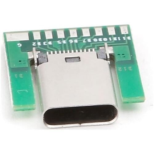 USB 3.1 Type C Female Socket Connector Plug SMT Type With PC Board DIY 24pin