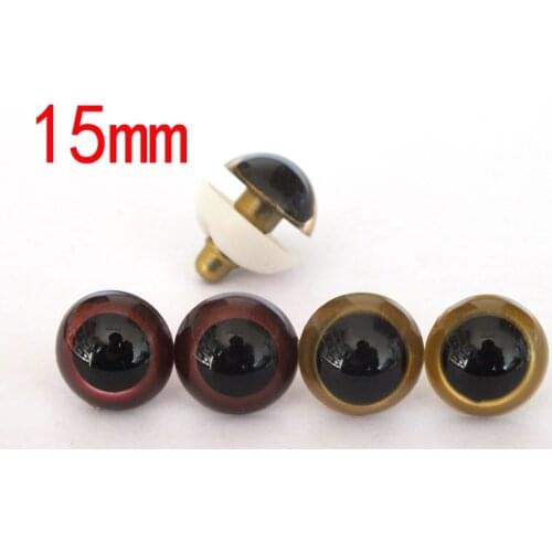 Hot mix color--brown and gold safety eyes with white washer --15mm