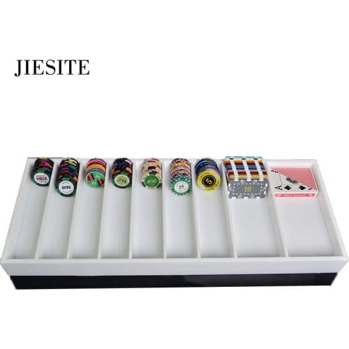 JIESITE Thickness multi-functional Poker Chips Tray White Chip/Coin Tray