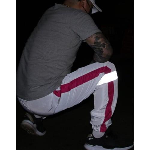 2021 Spring/Autumn men and women with the same reflective stitching casual pants loose hip-hop hip-hop leggings