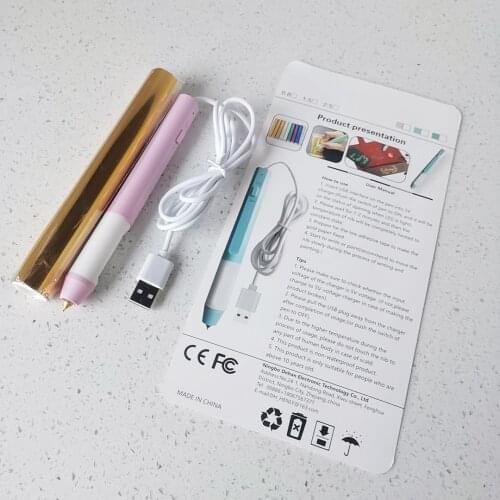 Easy to Carry DIY Sets Hand Hold Hot Stamping Pen Gift Gold One Roll 15cmx3m Foil Paper with Shipping Cost Fee