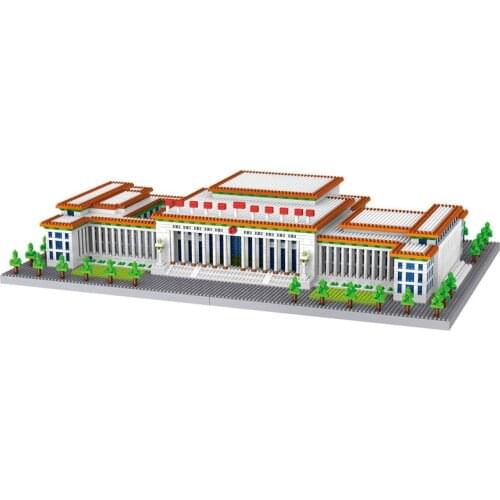 Lezi 8186 World Architecture China The Great Hall of the People DIY Mini Diamond Blocks Bricks Building Toy for Children Gifts