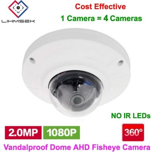 Lihmsek Mini Security 2.0 Megapixel 1080P AHD CCTV 360 degree Fisheye Dome Camera AHD Technology with Wide Angle Viewing