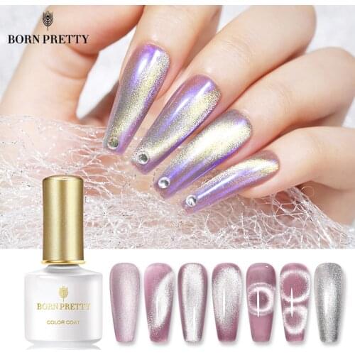 BORN PRETTY 9D Magnetic Gel Polish Silver Snowlight Semi-transparent 6ml Nail Gel Soak Off Gel UV LED Nail Gel for Nails DIY