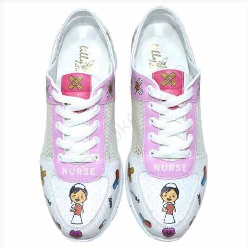 Medical Orthopedic Wooden Base Hospital Laboratory Nurse Doctor Non-Slip Slipper Wedge Platform Breathable Soft Mesh Flat Sandal