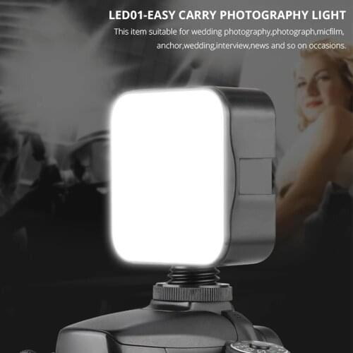 Mini Pocket LED Vlog Video Light Photography Lamp with Cold Shoe Mount for Canon Nikon Sony DSLR Camera for Gopro DJI Osmo Gimba