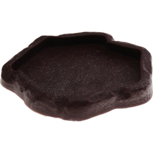 Reptile Tortoise Gecko Feeding Bowl Food Water Resin Dish Bowl