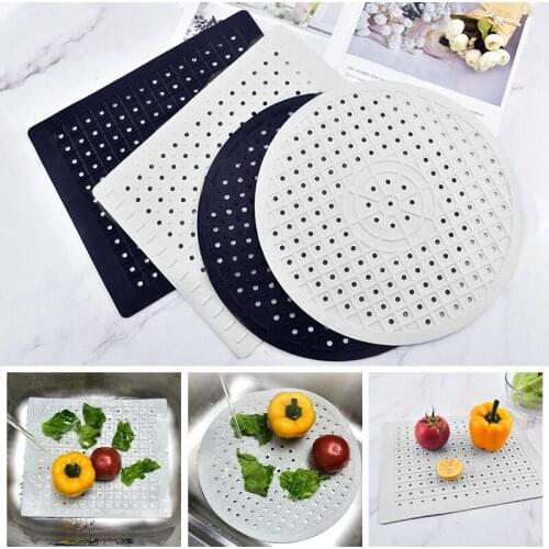 Multifunctional Soft Rubber Table Heat Insulation Kitchen Bathroom Protector Sink Mat Dishes Home Quick Drain Drying Anti Slip