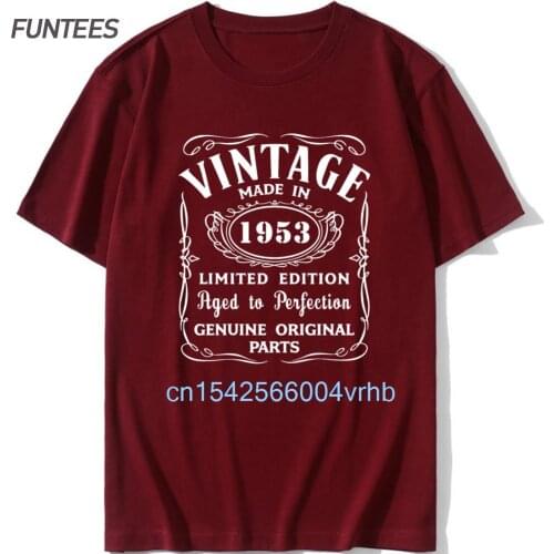 Men T Shirt Fashion Vintage Made In 1953 Aged To Perfection Ideal Present Tshirts T-Shirt XS-3XL