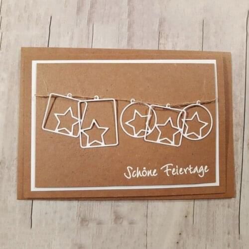 MEET HUANG Star Tag Set Metal Cutting Dies Decorative Scrapbooking Steel Craft Die Cut Embossing Paper Cards Stencils