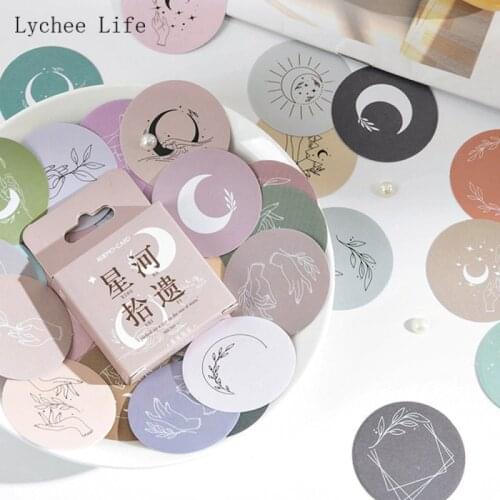 Lychee Life Star Moon Sticker Set Diy Decorative Stickers Ins Paper Sticker For Scrapbooking Diary Album Notebook Diy Arts Craft