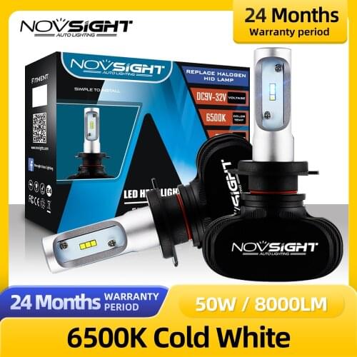 Novsight H7 LED Car Lights 8000LM 50W Bulb H11 H4 Led Headlight 9006 9005 Auto Turbo Headlamps HB3 HB4 6500K Lamp Fog Light