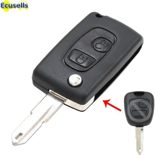 NEW Style Upgrade To Flip Remote Key Case Fob KEY SHELL 2 BUTTON for PEUGEOT 206 205 405 106 with NE72 uncut blade