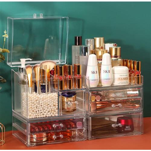 Makeup Organizer for Nail Polish Lipstick Perfume Cosmetic Storage Box Desktop Stationery Organizer Jewelry Drawer Container
