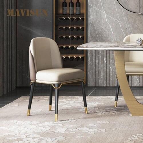 Postmodern Upholstered Dining Chair With Solid Wood Frame For Kitchen Restaurant Hotel Kitchen Furniture Office Computer Chairs