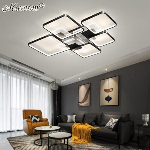 Surface Mounted Aluminum LED Chandeliers Gold/Black For Living Room Apartment Bedroom Indoor Decorative Lamps AC90-260V Fixtures