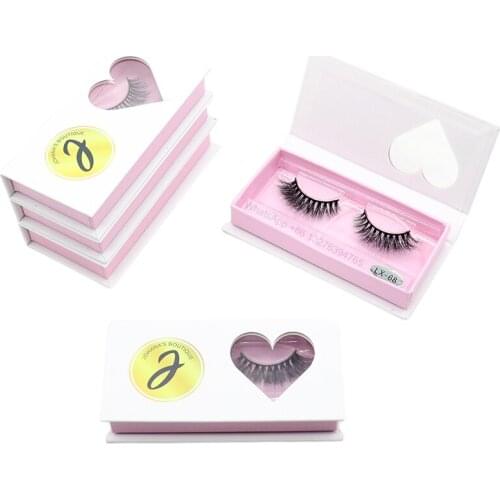 Romantic Heart-shaped Window Eyelashes Packaging Box Wholesale Mink Lashes With Packaging Customize Own Brand Eyelash Case
