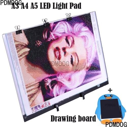 With child drawing board A4 LED Light Pad Three Level Dimmable Tablet Eye Protection Diamond Painting Embroidery Tools Accessori
