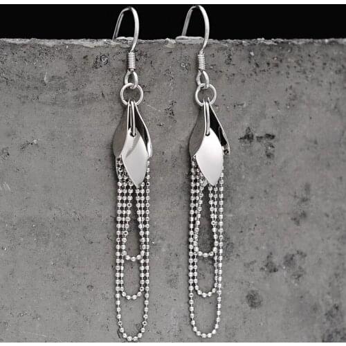 Hot Sale Elegant 925 Sterling Silver Twist Drop Long Earring Dangle Earrings Wedding Party Vintage Ear Jewelry Boucle D'oreille