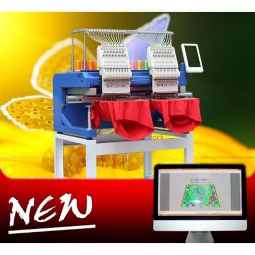 China 10 years service ! Newest HOLIAUMA Two Head High Speed Quality Embroidery Machine 15 Needle Like Brother Embroidery