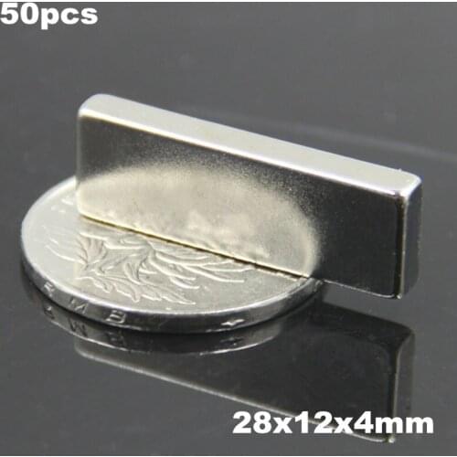 50pcs 28x12x4mm Super Powerful Strong Rare Earth Block NdFeB Magnet Neodymium N35 Magnets F28*12*4mm- Free Shipping