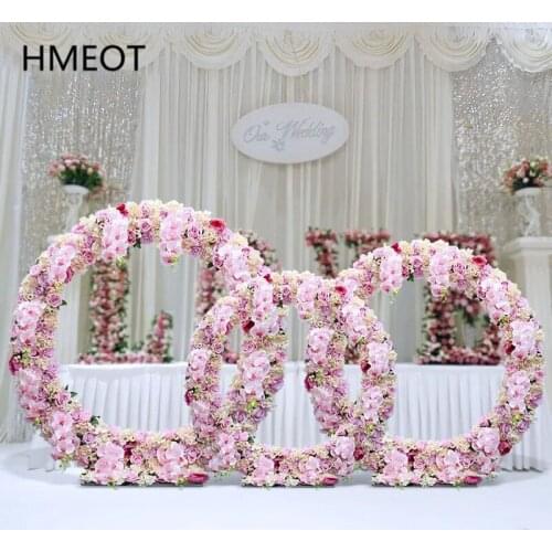 Wedding Flower Stand Set Double Tube Wrought Iron Arch+Orchid Artificial Flower Row Party Mariage Backdrop Decor Flower Shelf