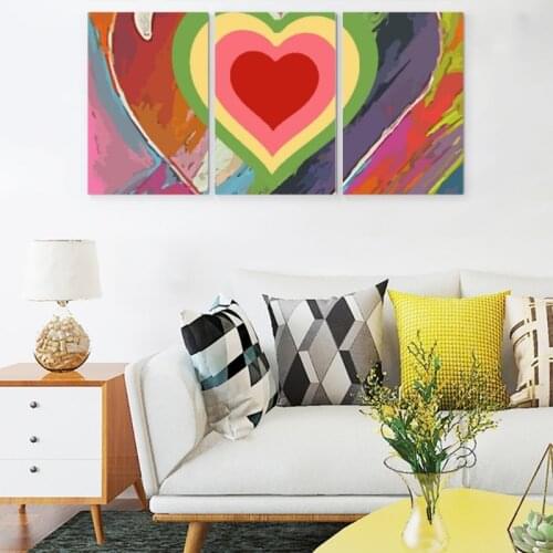 Mutlicolor Abstract Art Canvas Wall Posters and Creative Cartoon Pattern for Living Room Bedroom Decoration 3 Pcs/Set No Frame