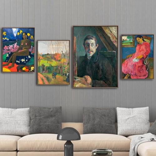Home Decoration Print Canvas Art Wall Pictures Poster Canvas Printings Paintings French Paul Gauguin A Woman on The Beach