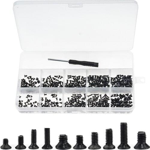 500PCS/Box M2 M2.5 M3 KM Screw Flat Head Phillips Screws For Laptop Notebook Screws Set Kit Computer Small Screw