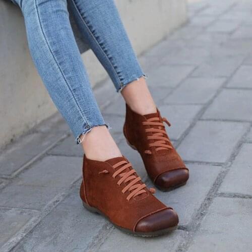 Shoes Woman Boots Genuine Leather Slip on Female Boot 2019 Spring Ankle Boots for Women Autumn Black Booties (1009-1)