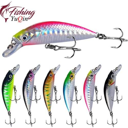 1PCS 6cm 6g Fishing Lure Quality Minnow Lure 3D Eyes Plastic Hard Bait Pesca Artificial Jig Wobblers Crankbait Fishing Bait