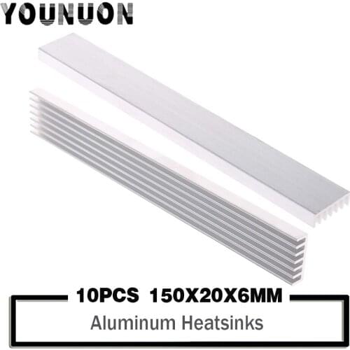 10PCS 150x20x6mm Computer Cooler Radiator Aluminum Heatsink Heat sink for Electronic Chip Heat Dissipation Cooling Pads 150*20*6