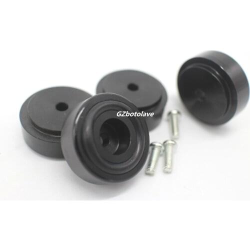 4x Aluminum feets for Power amp (with Rubber ring) D:30mm H:13mm black silver