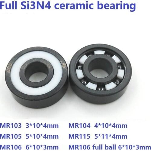 6/10pcs MR103 MR104 MR105 MR115 Mini Full Si3N4 ceramic deep groove ball bearing fishing reel bearing