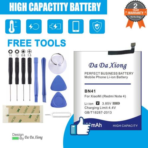 BN41 Battery 5750mAh for Xiaomi Hongmi Note 4 Redmi Note 4 High Capacity