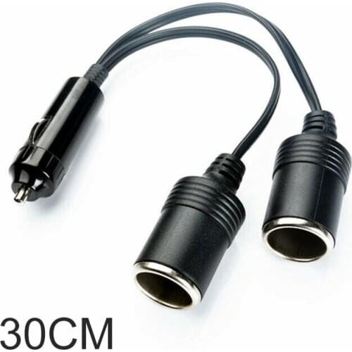 Car Dual Port Cigarette Lighter Splitter Female Socket Car Cigarette Lighter Splitter Cable Dual Socket Charger Power Adapter