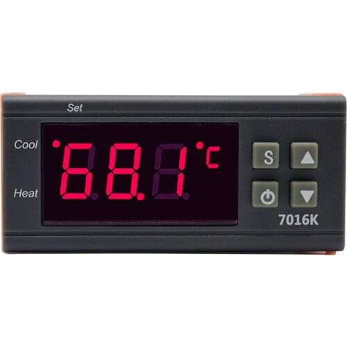 Digital Temperature Controller ZFX-7016K 10A 12V 24V 110-220V Thermostat Regulator with Sensor -50~110 C K-type Thermocouple