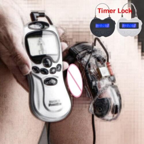Electric Shock Cock Cage,Electro Shock CB6000 Chastity Cage Ball Stretcher,BDSM Timer Lock Chastity Belt Adult Sex Toys For Men